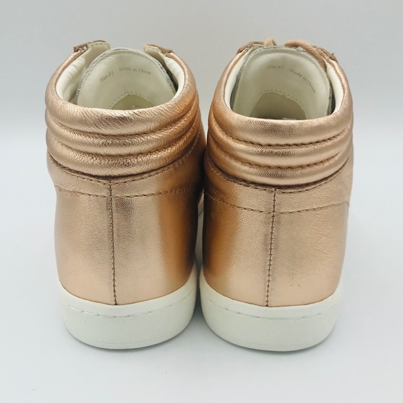 NWT DOLCE VITA ROSE GOLD LEATHER SNEAKERS - Picture 3 of 7